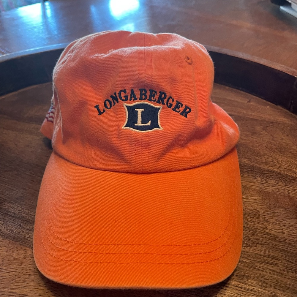VINTAGE Longaberger Orange Ballcap Baseball Hat One Size Original